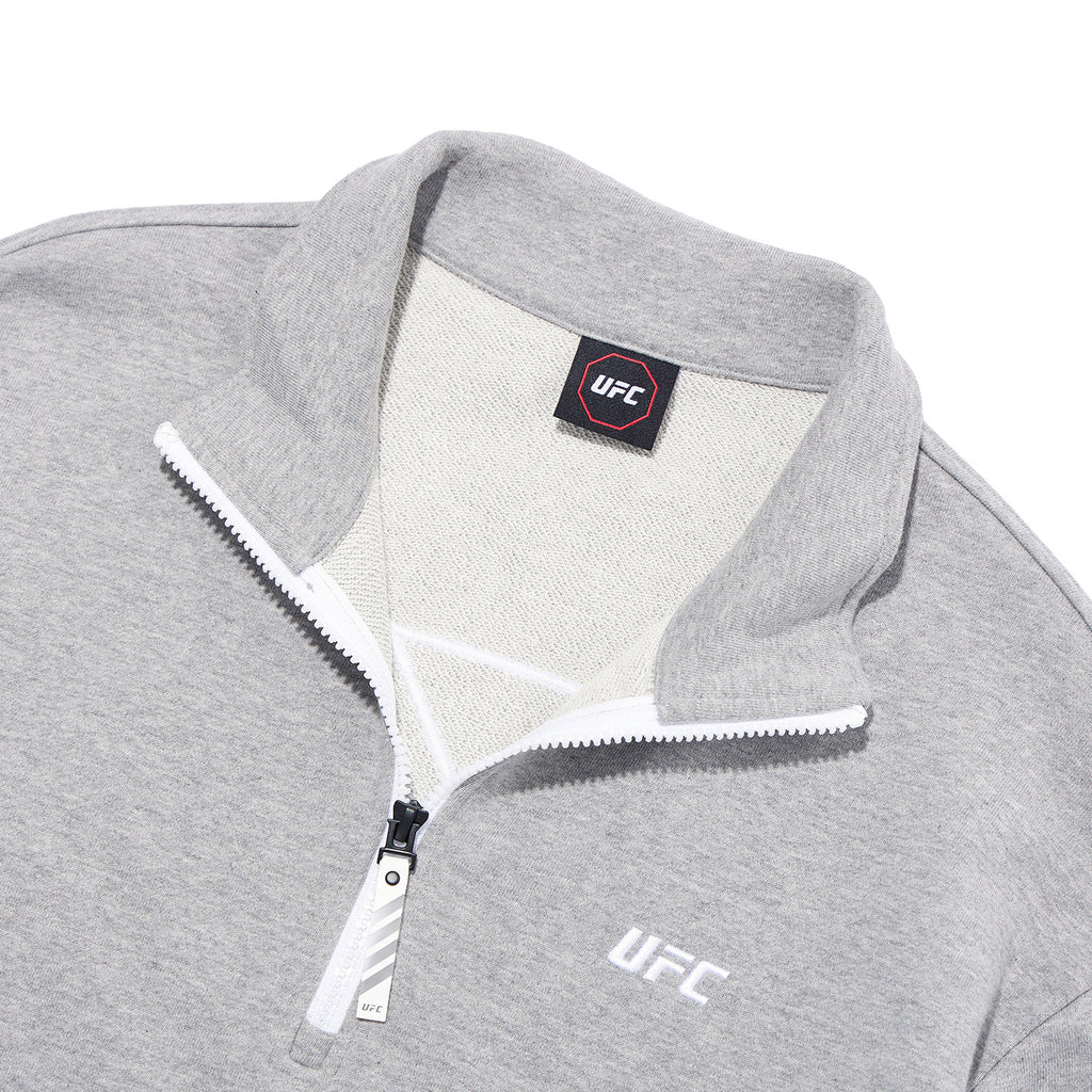 UFC 3-Stripe Half-Zip Sweatshirt, Melange Gray