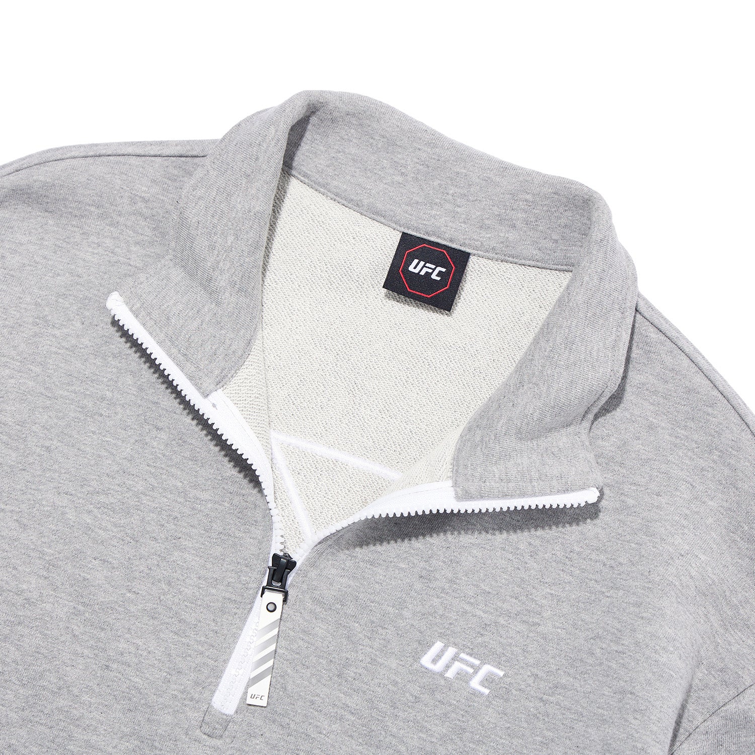 UFC 3-Stripe Half-Zip Sweatshirt, Melange Gray