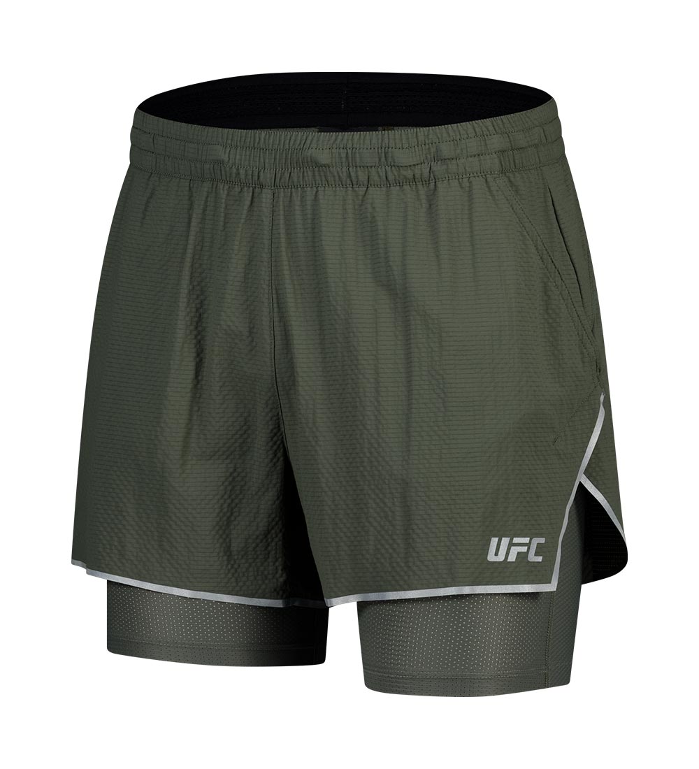 UFC Essentials Mesh Relaxed-Fit Shorts, Dark Khaki