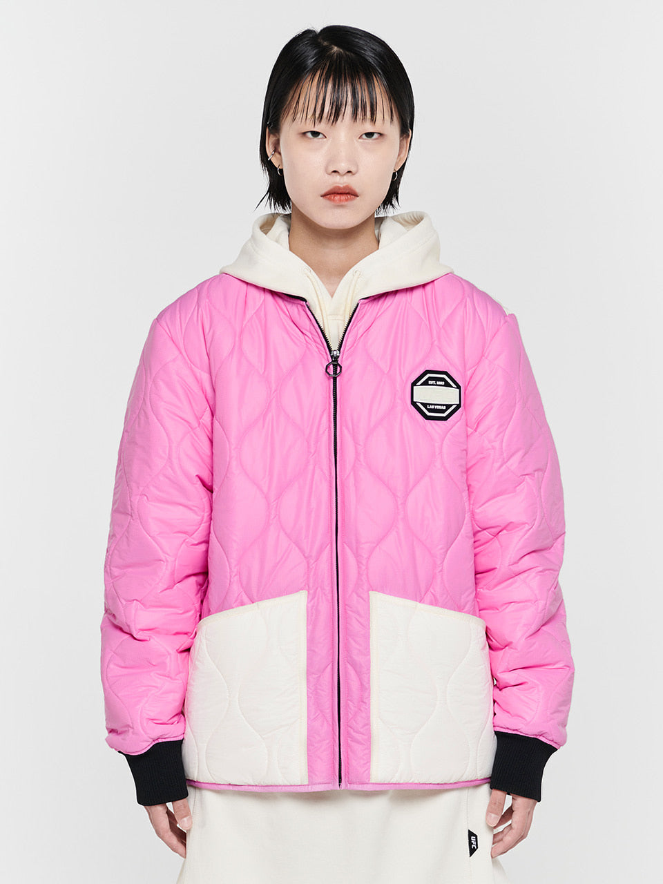 UFC Wave Regular Fit Quilted Jacket, Pink