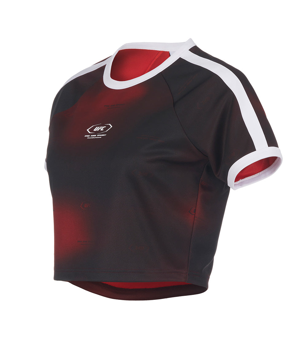 UFC Active Line Cropped-Fit Short-Sleeve T-Shirt, Red