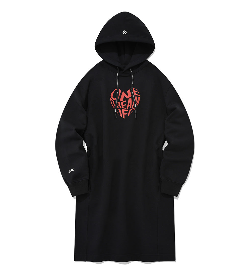 UFC Heart Oversized Hooded One-Piece, Black