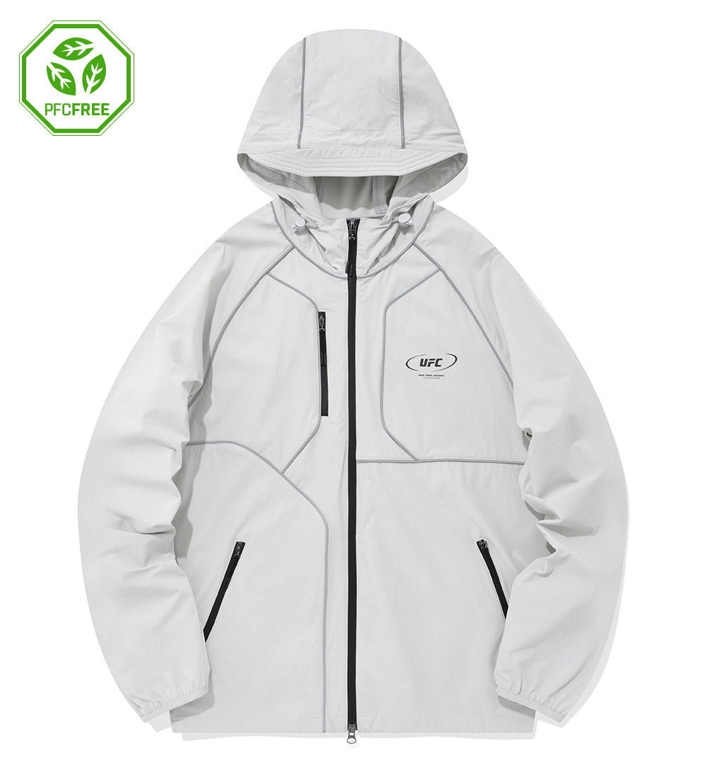 UFC Training Regular Fit Stretch Wind Jacket, Light Gray