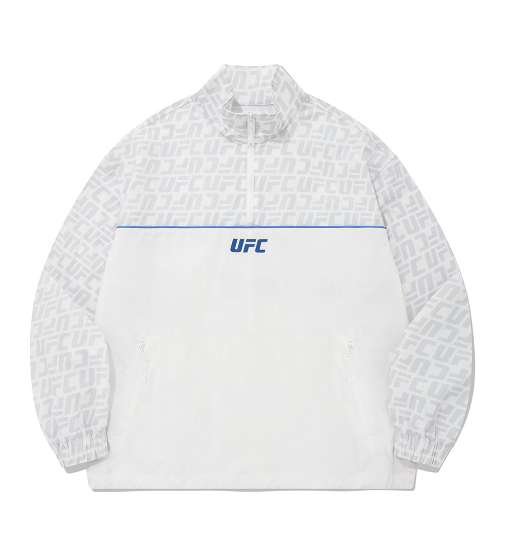 UFC Anorak Jacket with Monogrammed Logo, Relaxed Fit, White