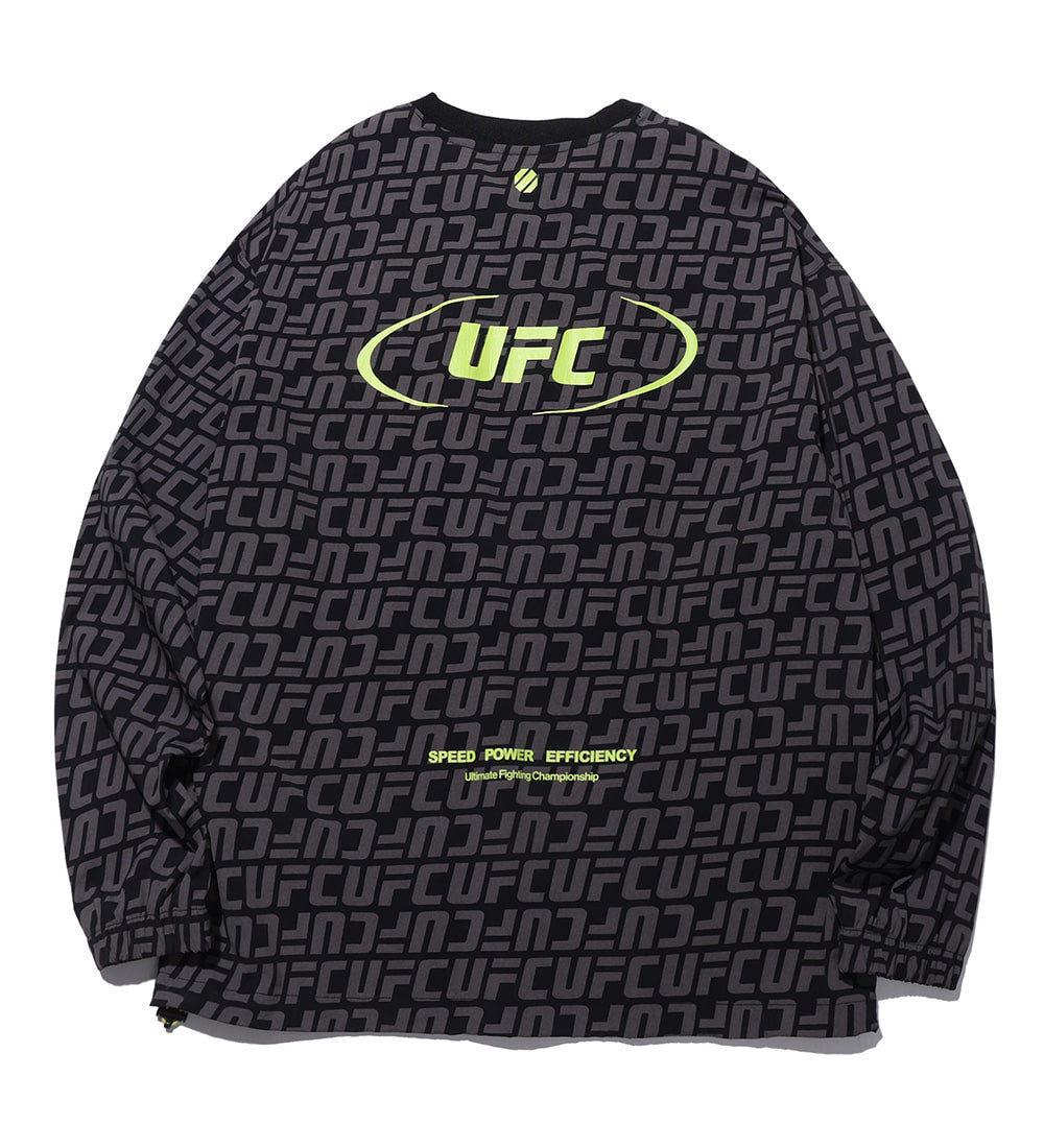 UFC Logo Monogram Oversized Woven Sweatshirt, Black