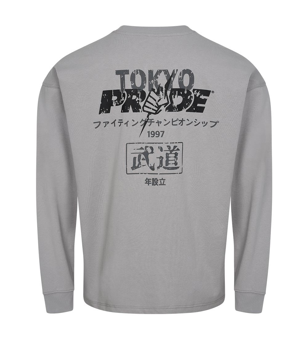 UFC Pride Oversized Long-Sleeve T-Shirt, Gray