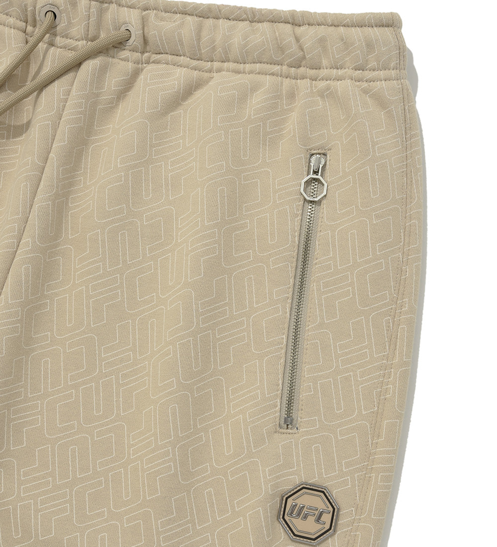 UFC Line Monogram Relaxed-Fit Jogger Pants, Beige
