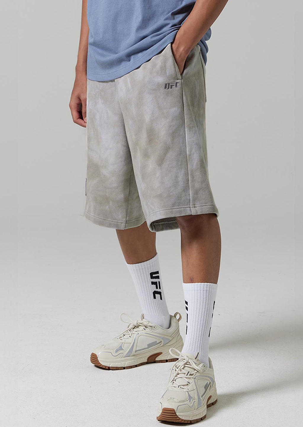 UFC Gymwear Shorts with a Dyed-In Effect, Dark Blue