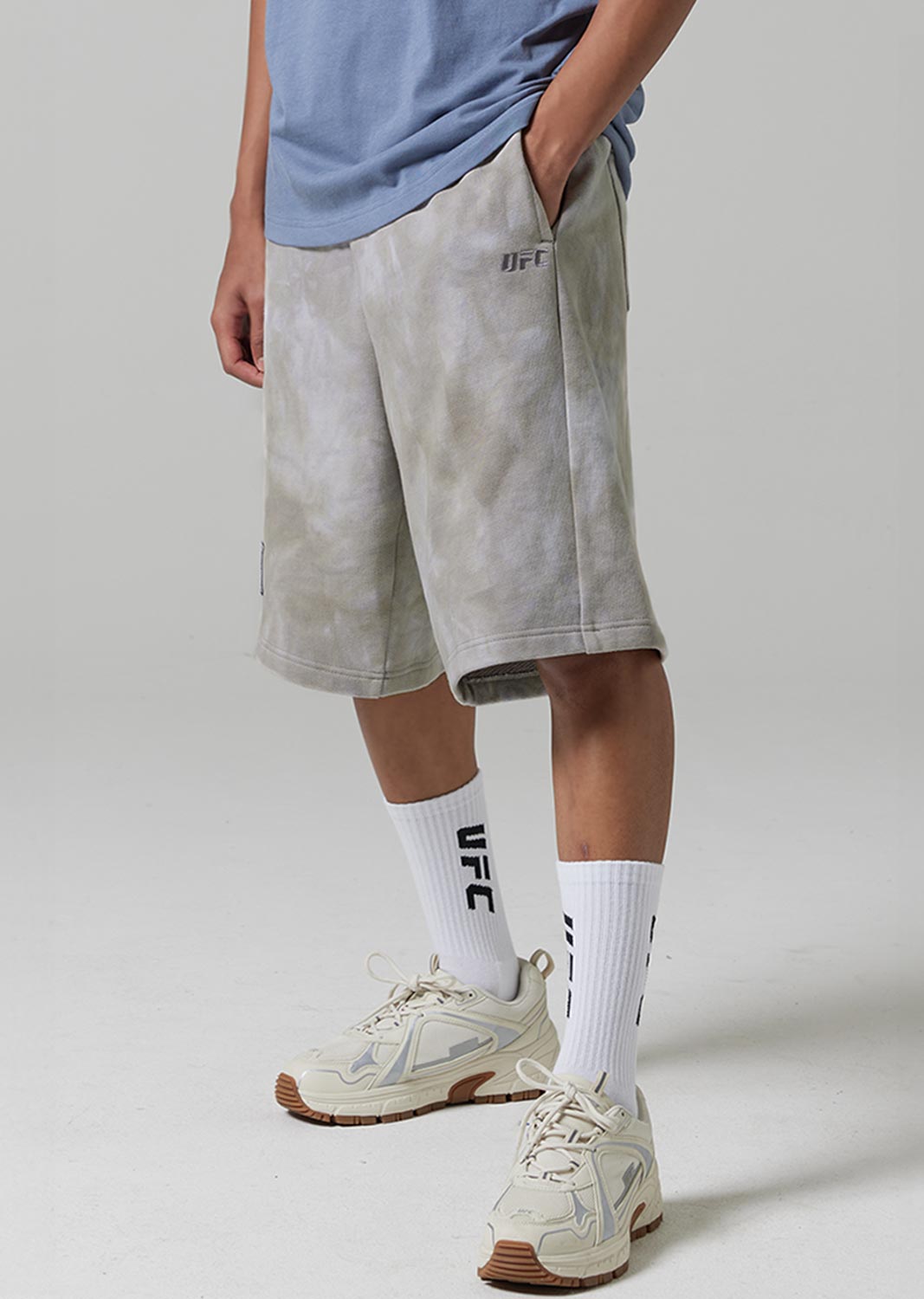UFC Gymwear Shorts with a Dyed-In Effect, Dark Blue