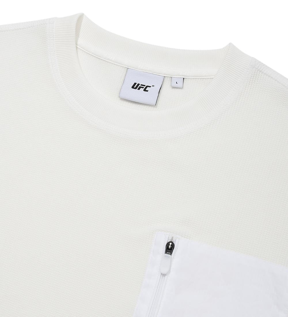 UFC Challenger Relaxed Fit Waffle Long-Sleeve T-Shirt, Ivory