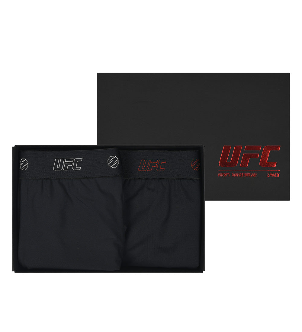 UFC Men's Boxer Briefs 2-Pack, Black