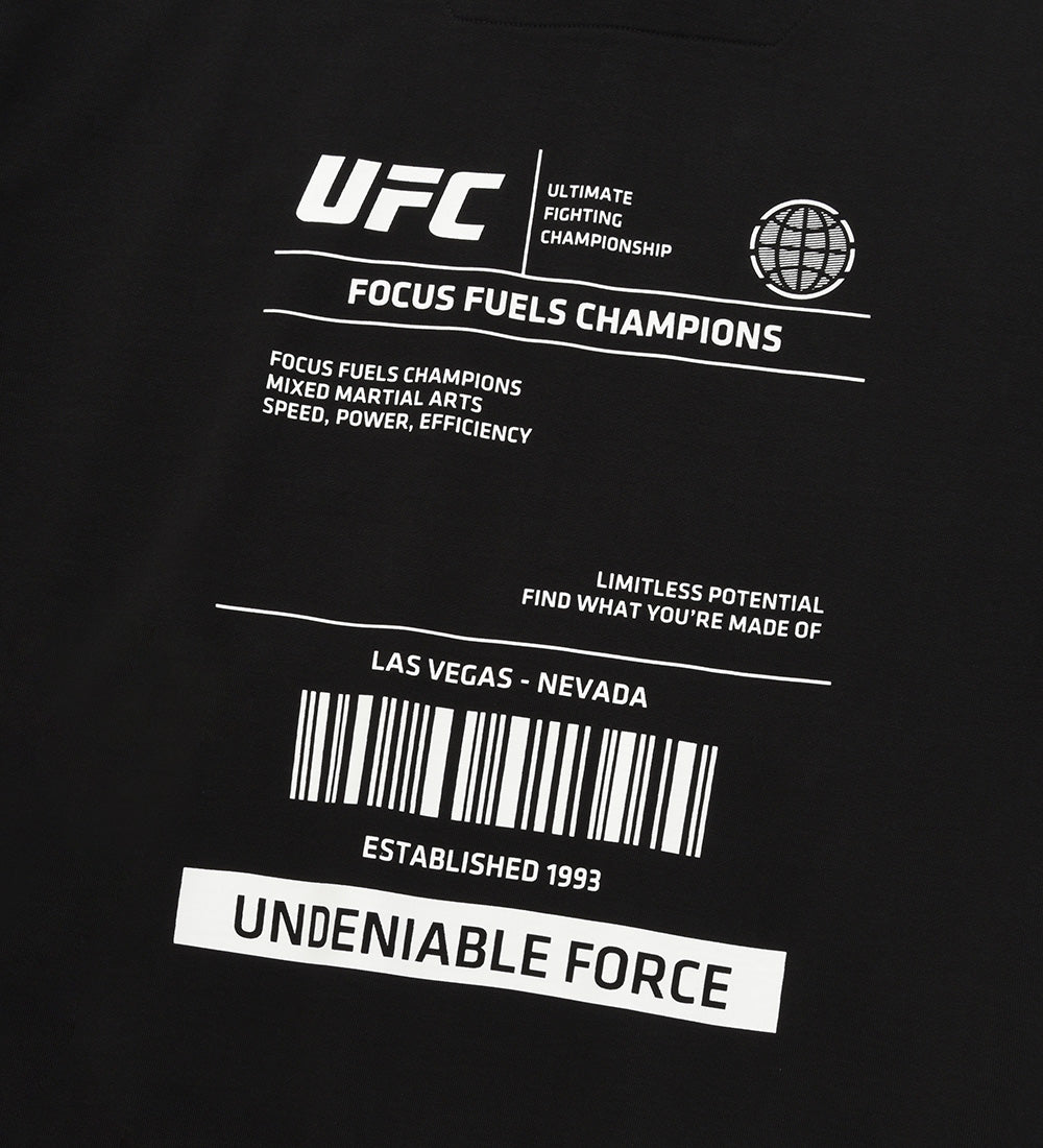 UFC Label Big Logo Relaxed-Fit Hoodie, Black