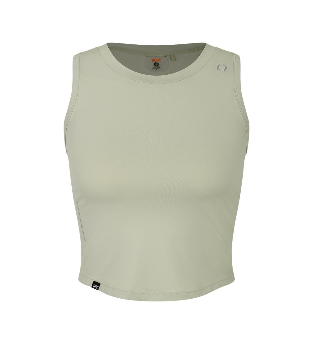 UFC Groove Slim, cropped sleeveless top, light olive