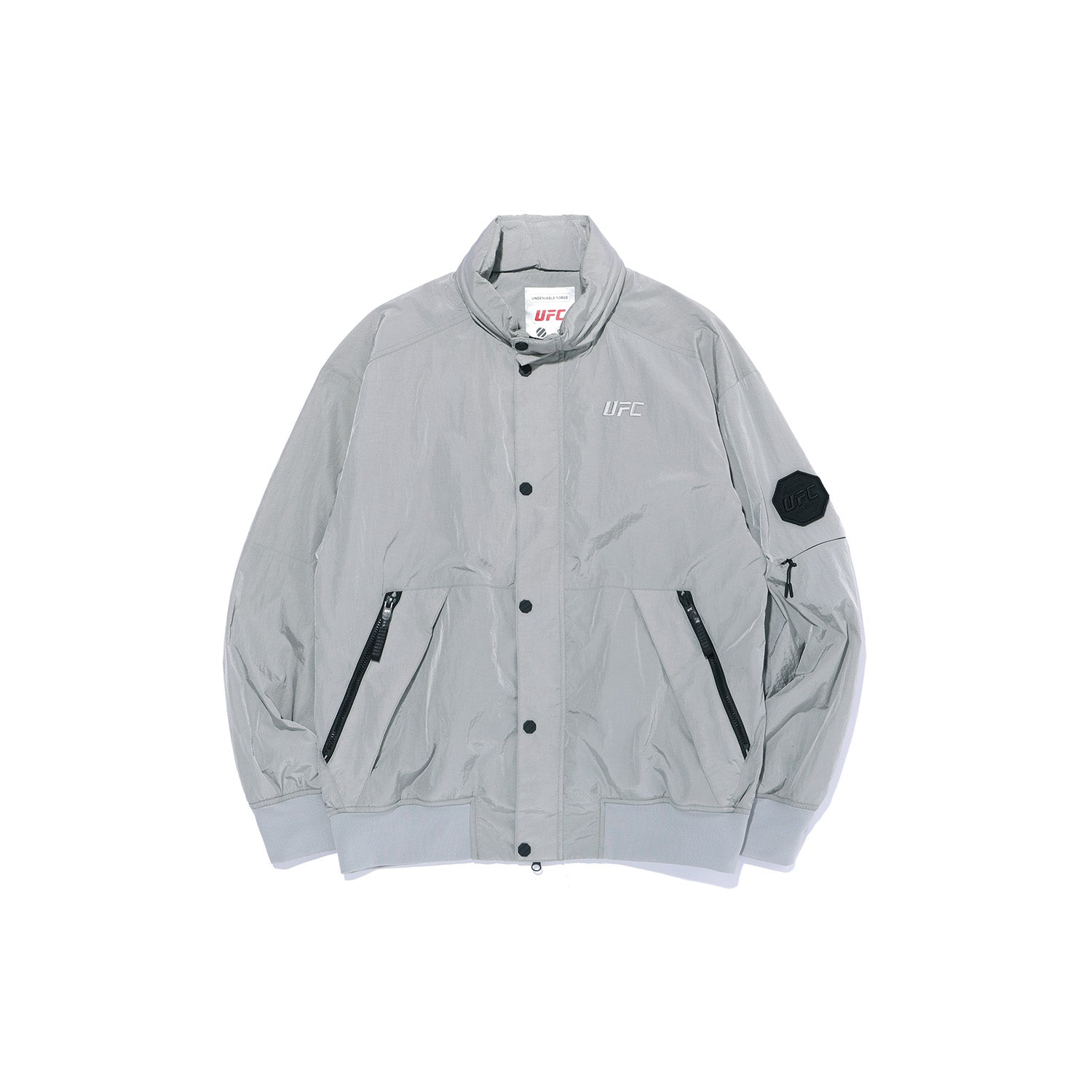 UFC UT Gloss Bomber Jacket, Light Gray
