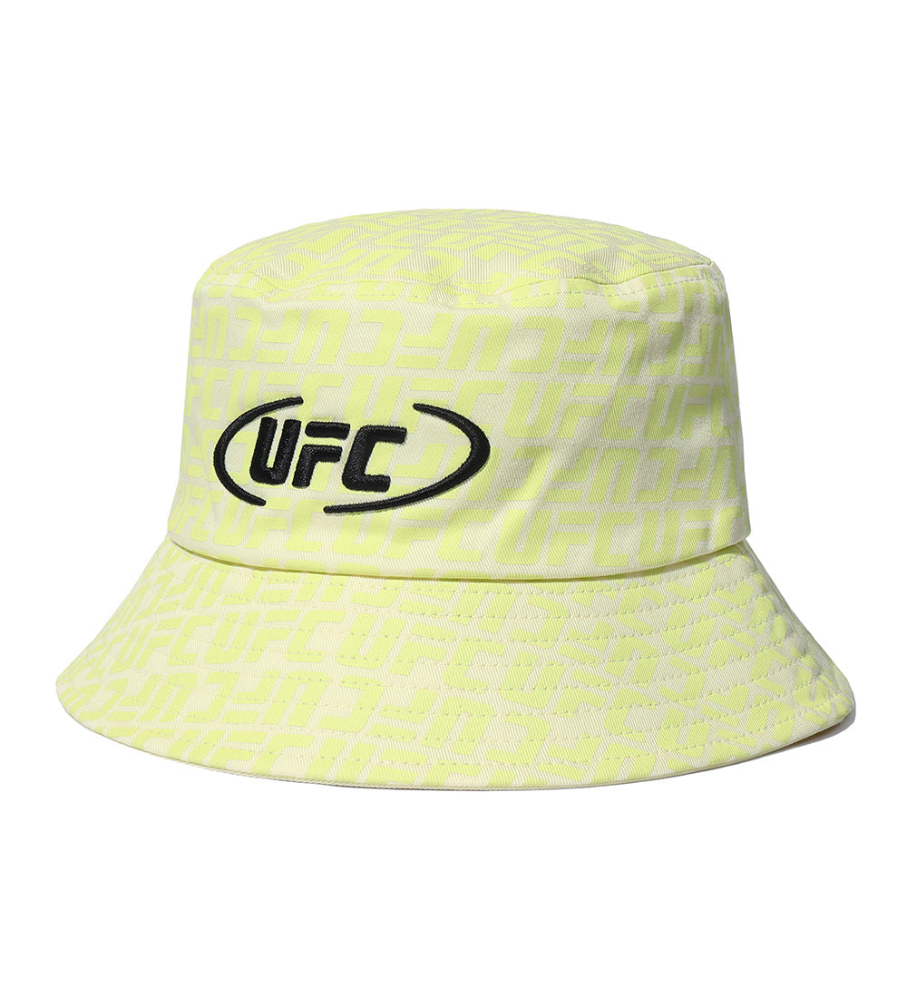 UFC Logo Monogram Bucket Hat, Neon Yellow