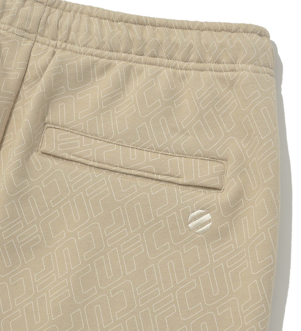 UFC Line Monogram Relaxed-Fit Jogger Pants, Beige