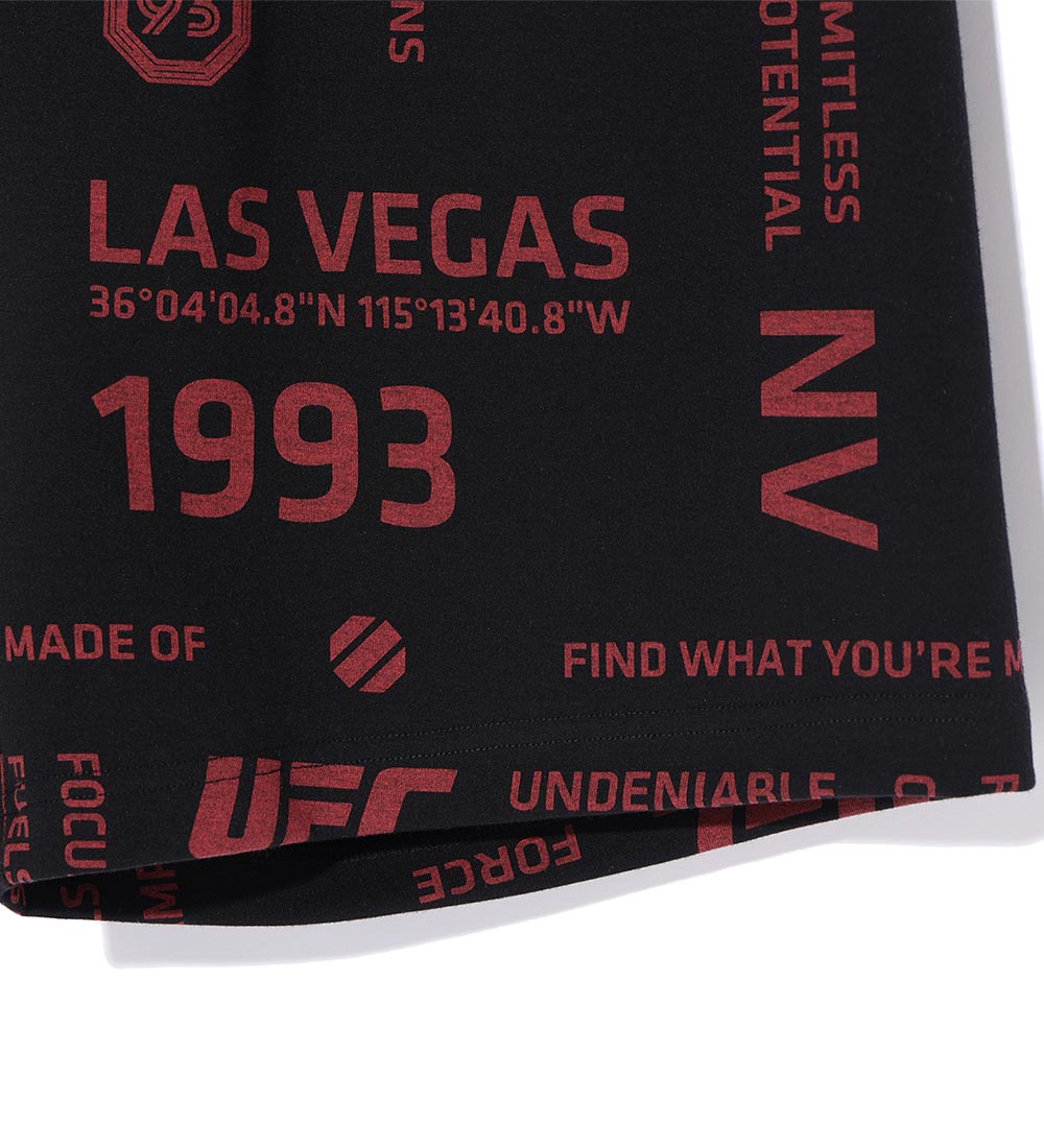 UFC Lettering Pattern Shorts, Black