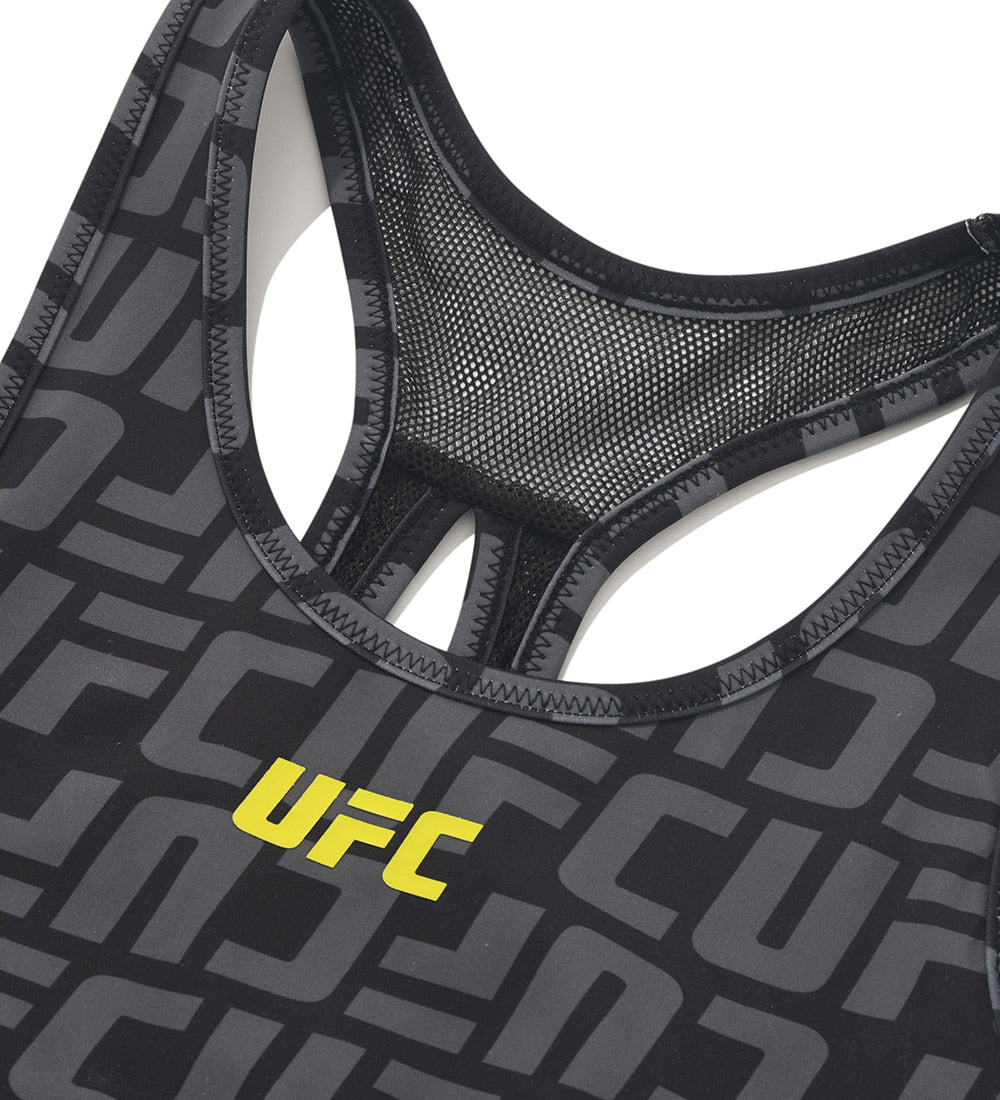 UFC Sports Top with Logo and Monogram, Black