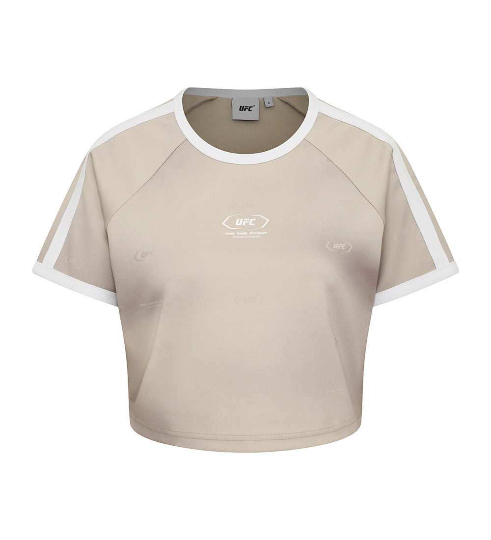 UFC Active Line Cropped-Fit Short-Sleeve T-Shirt, Light Beige