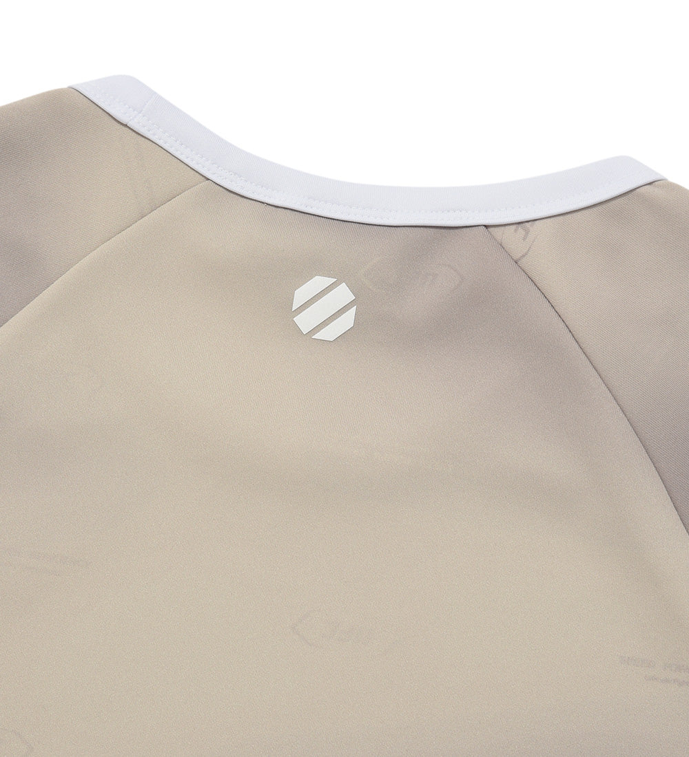 UFC Active Line Cropped-Fit Short-Sleeve T-Shirt, Light Beige