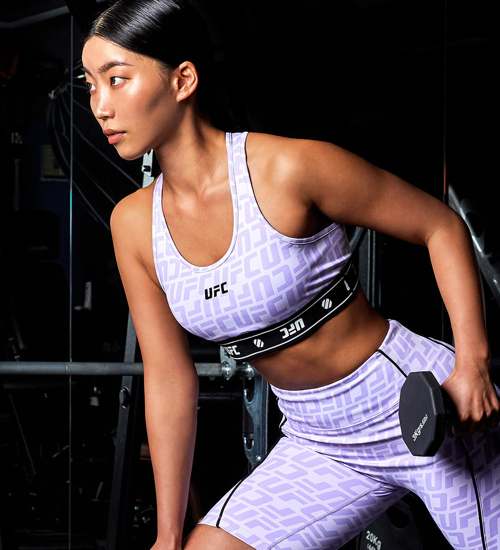 UFC Sports Top with Logo and Monogram, Light Purple