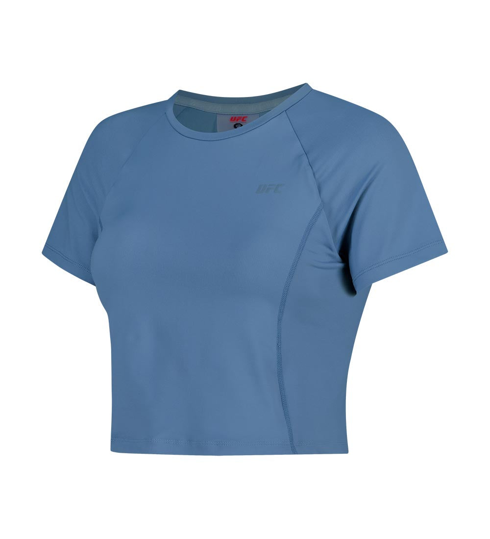 تيشيرت UFC Wave Slim Crop-Fit قصير الأكمام، كحلي