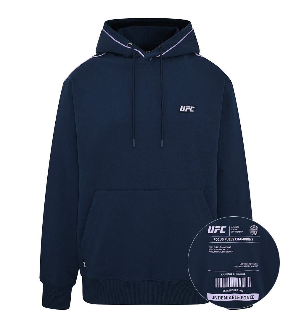 UFC Label Big Logo Relaxed-Fit Hoodie, Navy