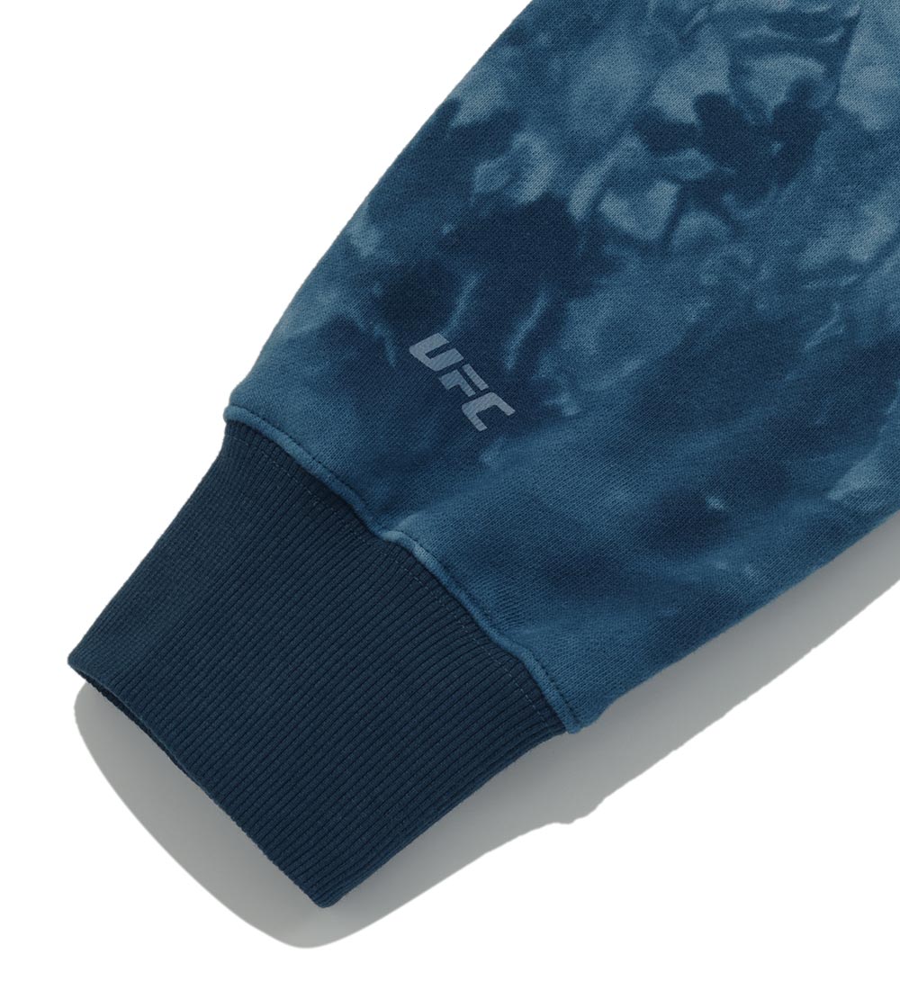 UFC Arch Logo Relaxed-Fit Dyed Hoodie, Dark Blue