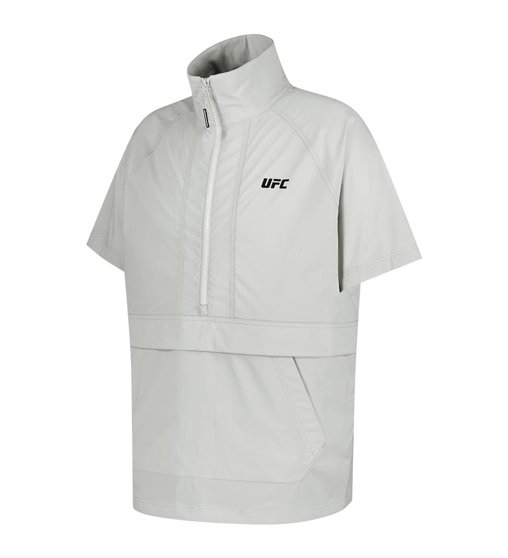 UFC Basic Short-Sleeved Anorak Jacket, Relaxed Fit, Light Gray