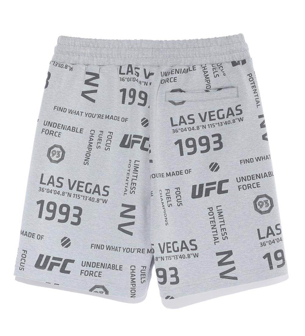 UFC Lettering Pattern Shorts, Melange Gray