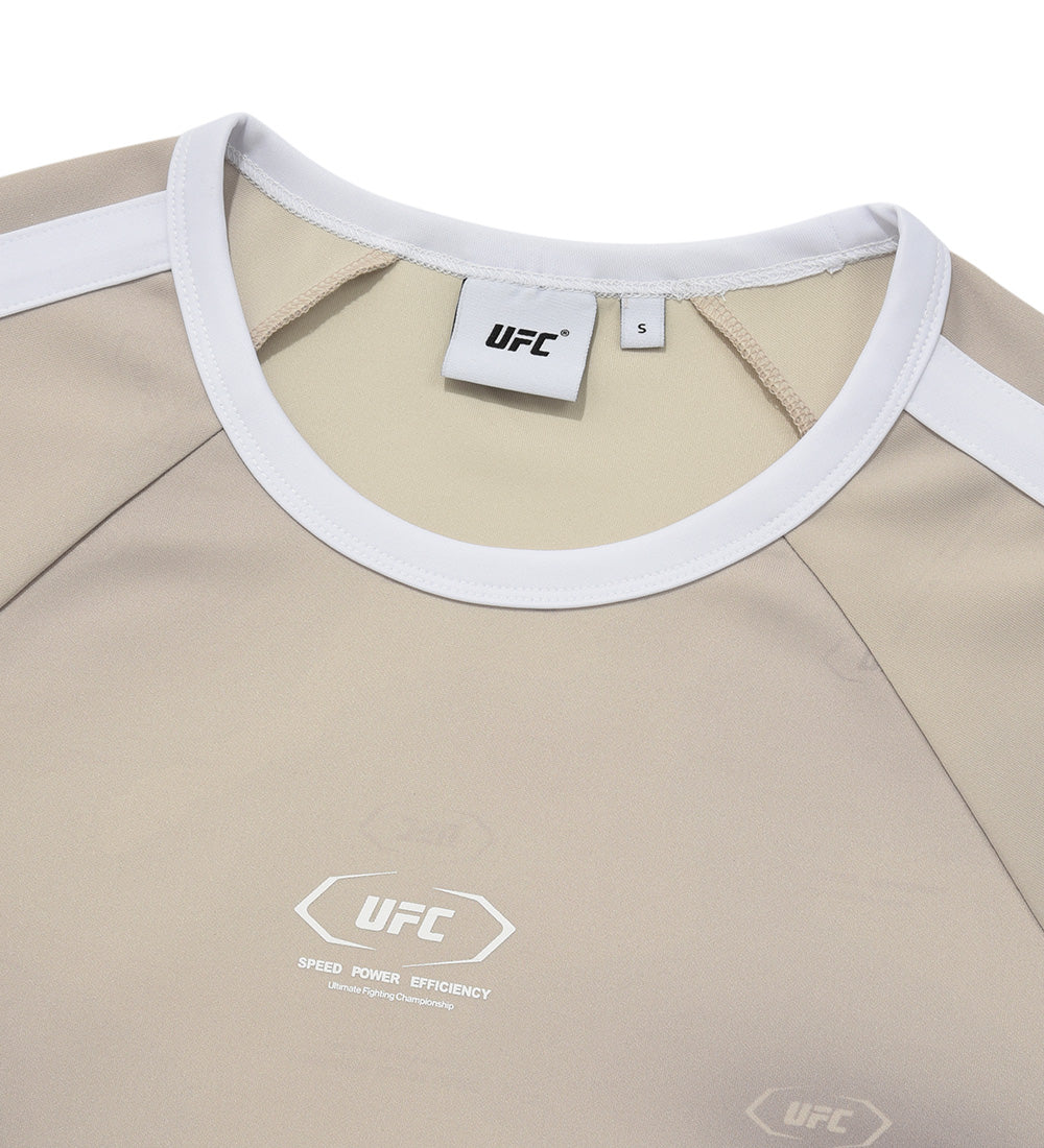 UFC Active Line Cropped-Fit Short-Sleeve T-Shirt, Light Beige