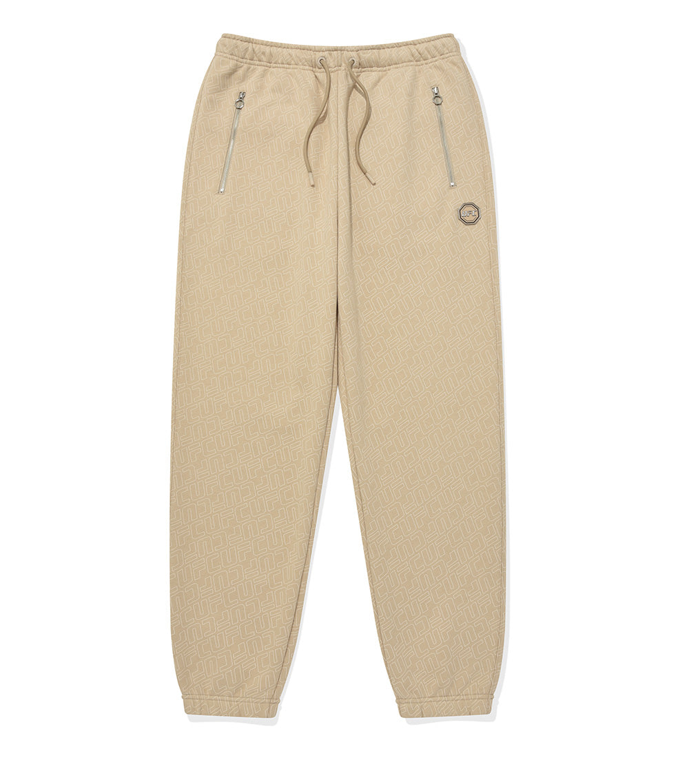 UFC Line Monogram Relaxed-Fit Jogger Pants, Beige