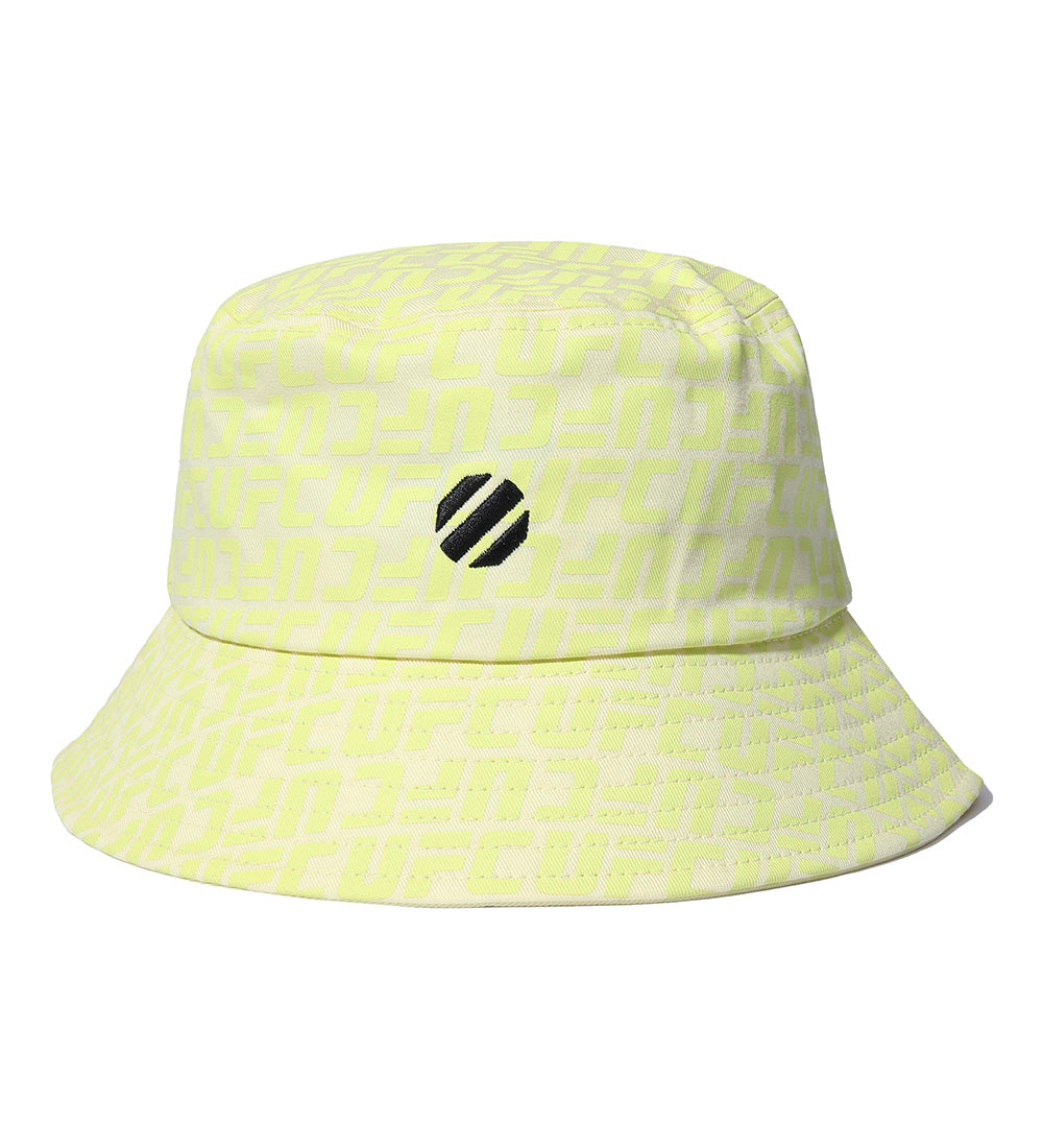 UFC Logo Monogram Bucket Hat, Neon Yellow