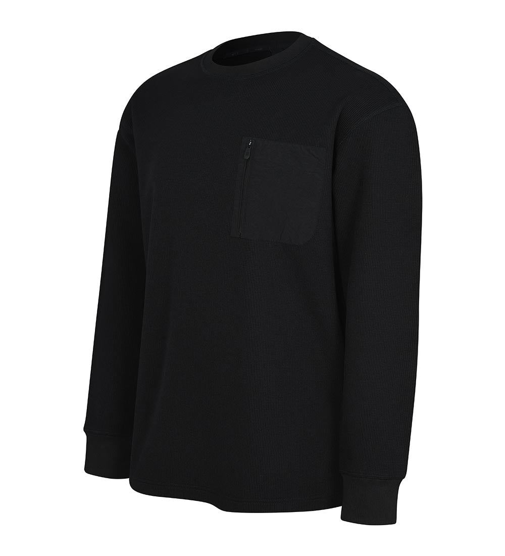 UFC Challenger Relaxed Fit Waffle Long-Sleeve T-Shirt, Black