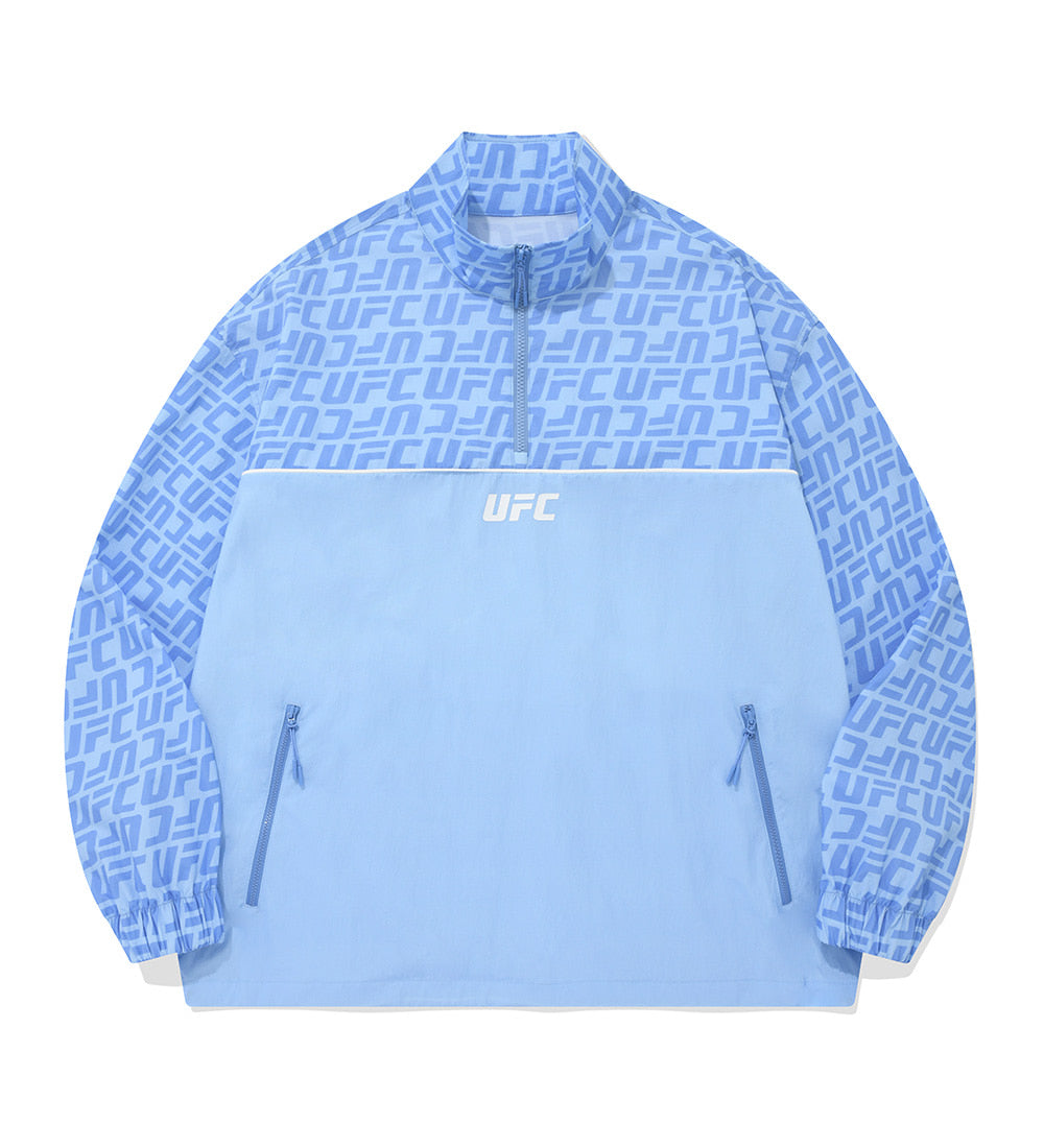 UFC Logo Monogram Oversized Anorak Jacket, Blue