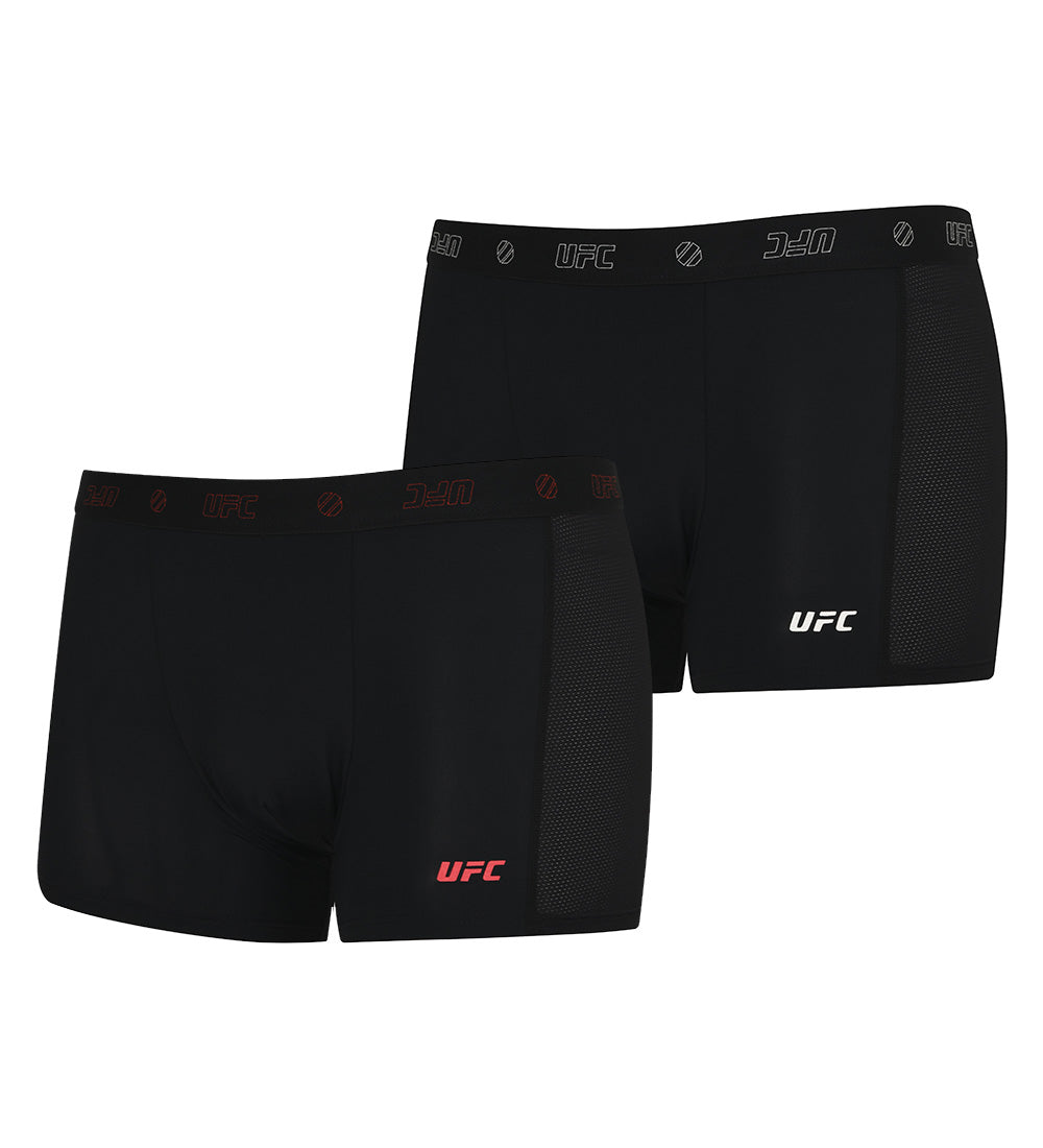 UFC Men's Boxer Briefs 2-Pack, Black