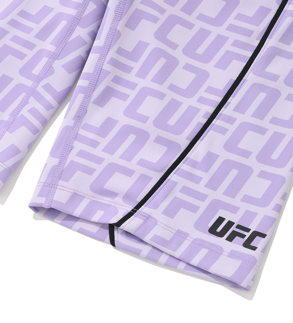 UFC biker shorts with monogrammed logo, slim fit, light purple