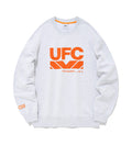 سويت شيرت UFC بقصة واسعة وشعار كبير، أبيض/رمادي