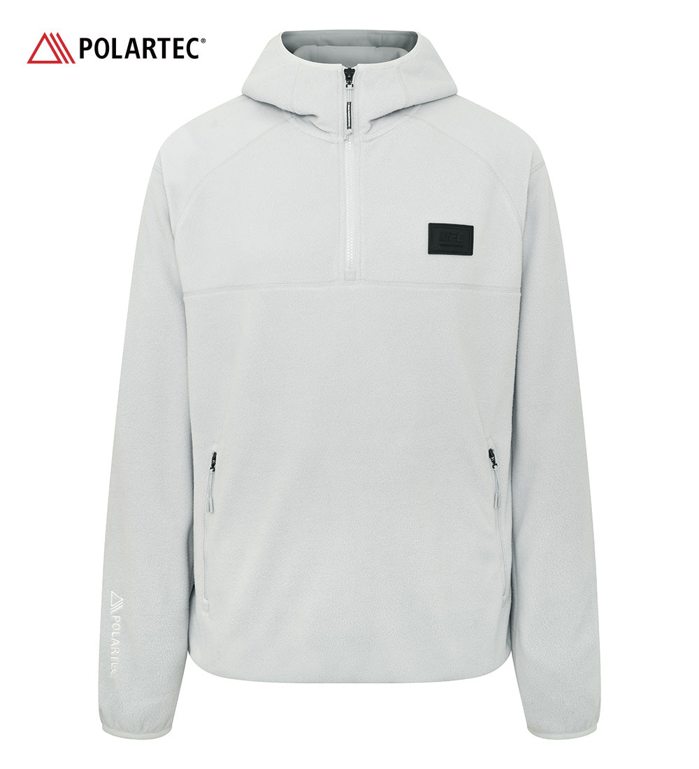 كنزة بغطاء رأس من تشكيلة UFC Polartec بقصة عادية، رمادي فاتح