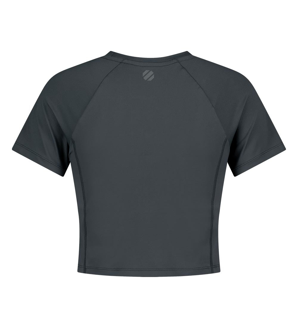 UFC Wave Slim Crop-Fit Short-Sleeve T-Shirt, Charcoal