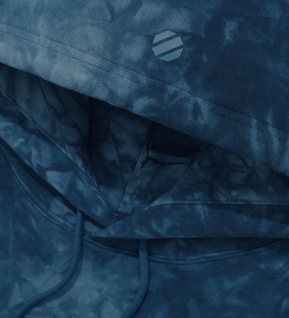 UFC Arch Logo Relaxed-Fit Dyed Hoodie, Dark Blue