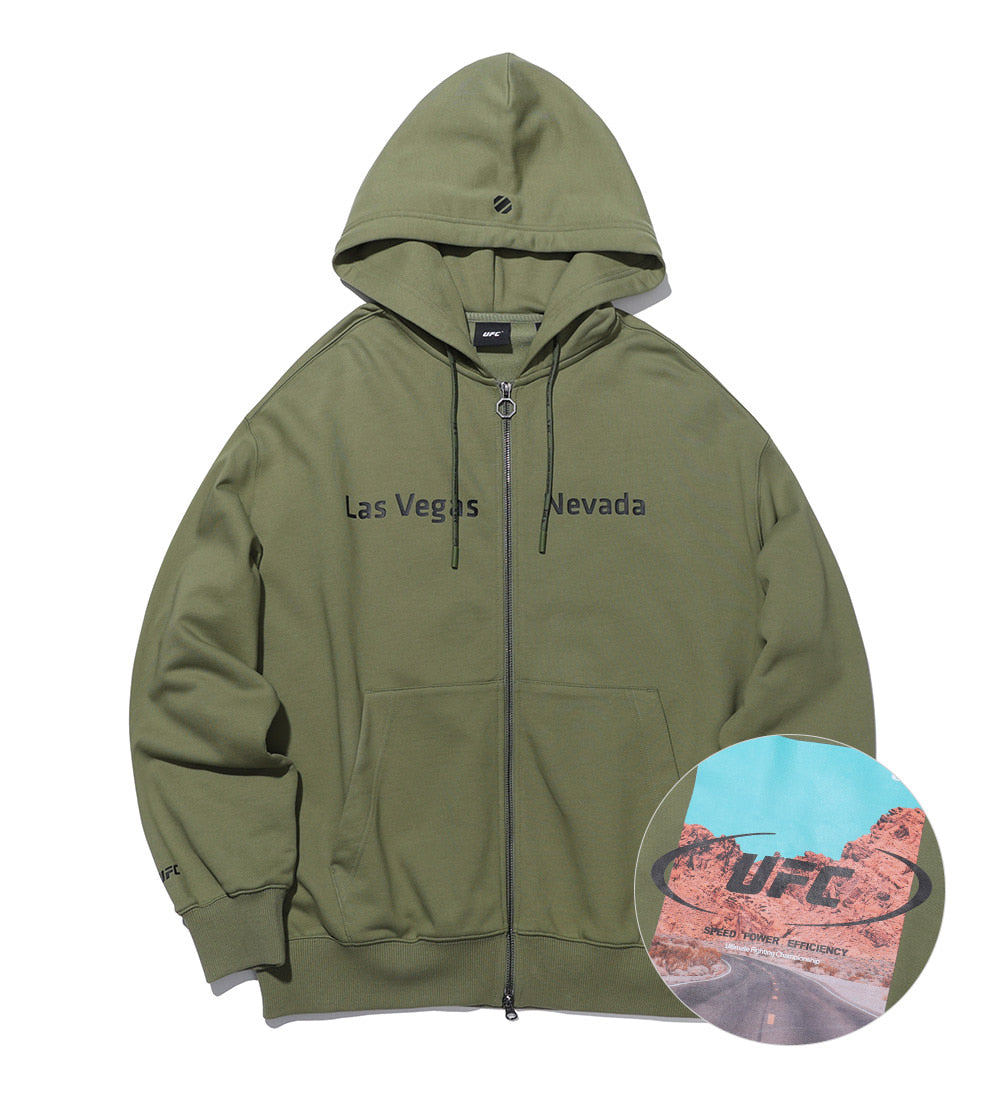 UFC Nevada Oversized Hooded Zip-Up Jacket, Khaki