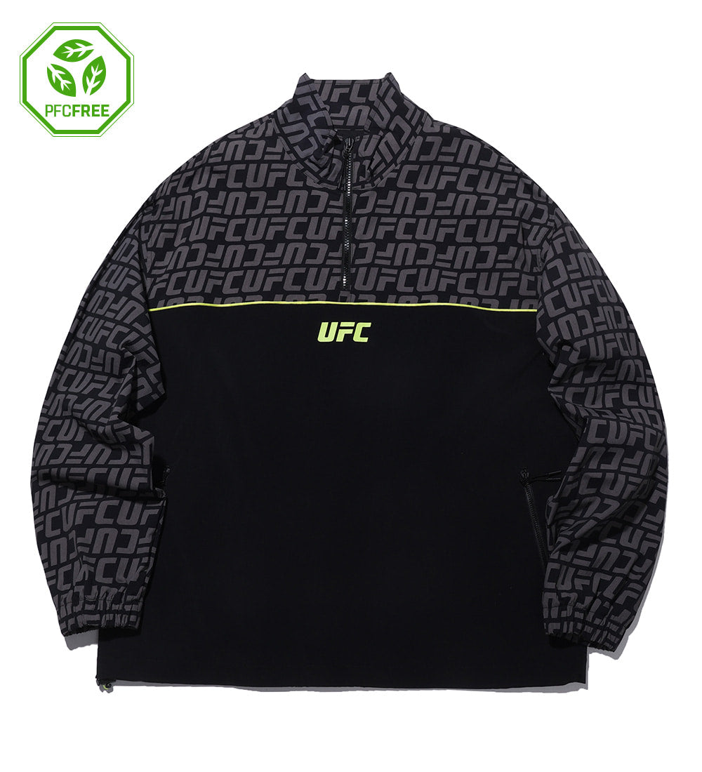 UFC Anorak Jacket with Monogrammed Logo, Relaxed Fit, Black