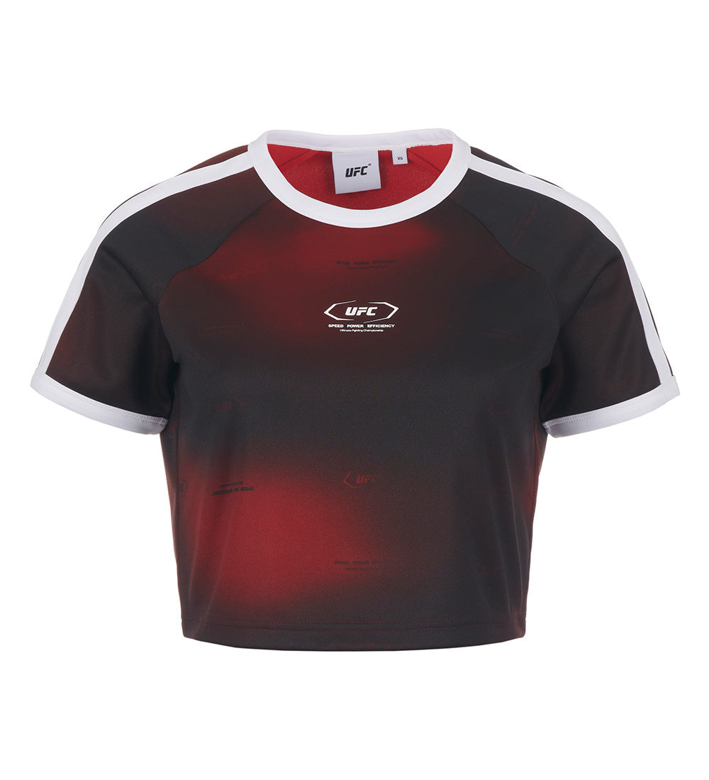 UFC Active Line Cropped-Fit Short-Sleeve T-Shirt, Red