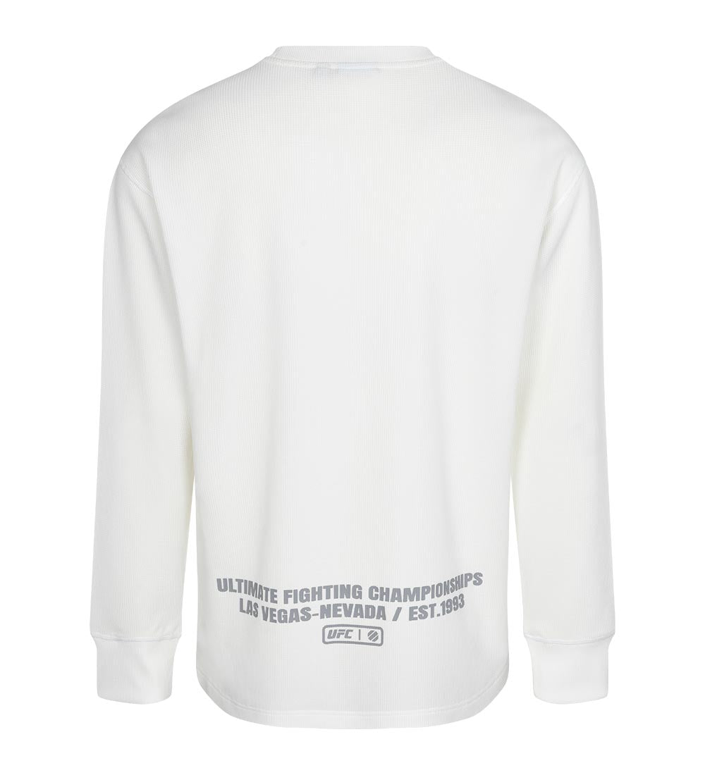 UFC Challenger Relaxed Fit Waffle Long-Sleeve T-Shirt, Ivory