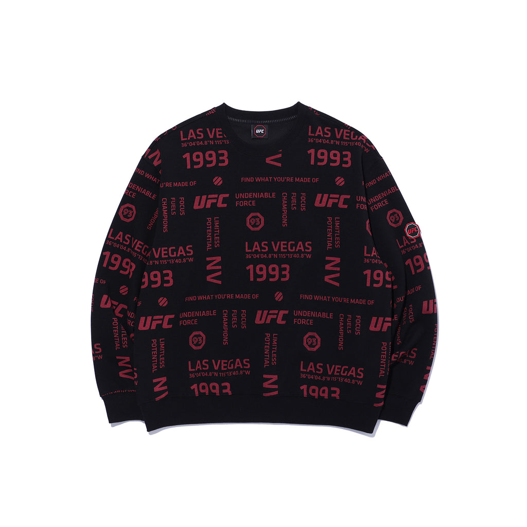 UFC Lettering Pattern Sweatshirt, Black