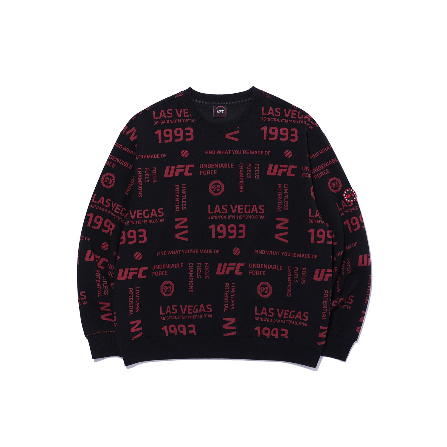 UFC Lettering Pattern Sweatshirt, Black