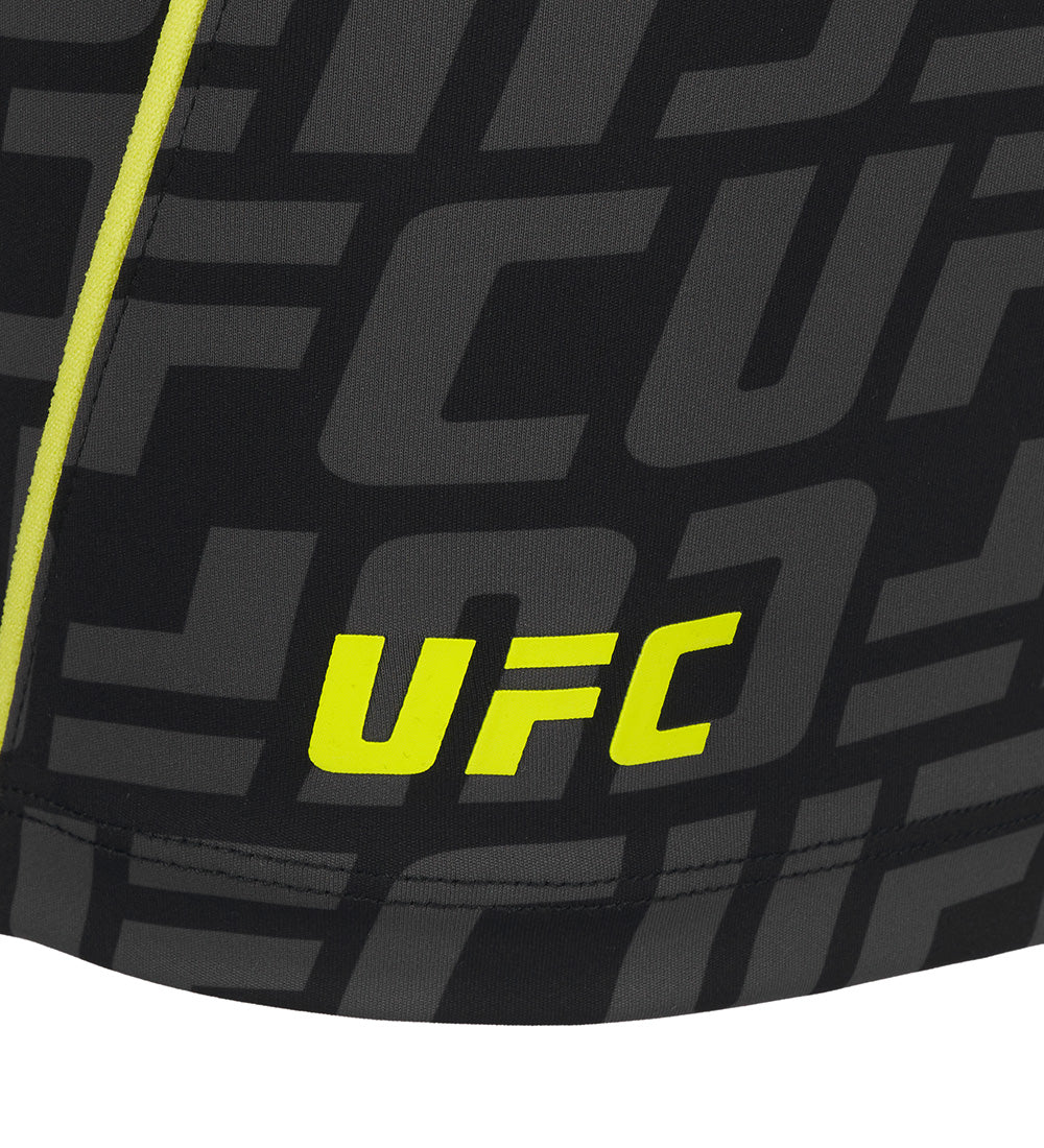 UFC biker shorts with monogrammed logo, slim fit, black