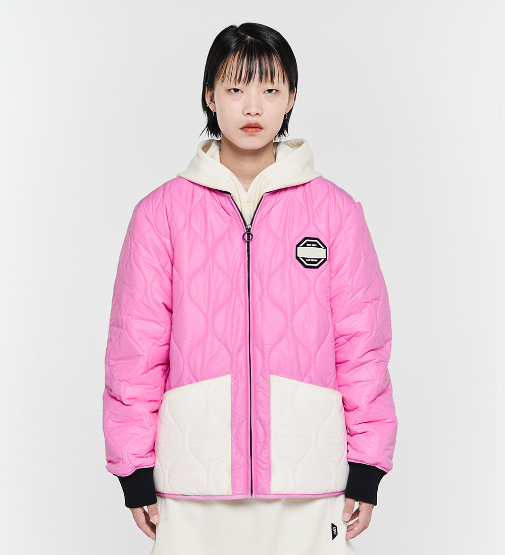 UFC Wave Regular Fit Quilted Jacket, Pink