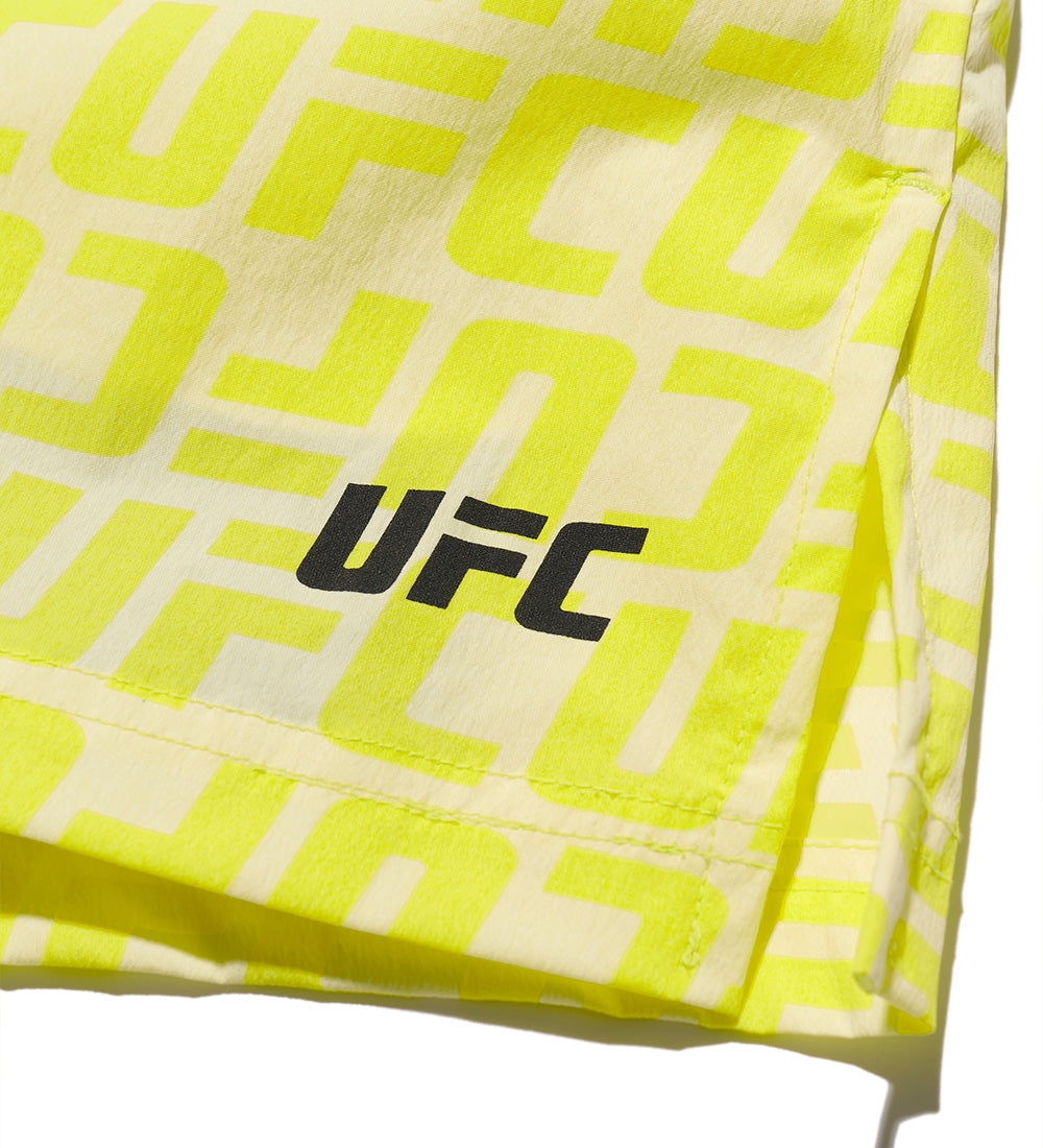 UFC Logo Monogram Relaxed-Fit Hybrid Shorts (W) Neon Yellow